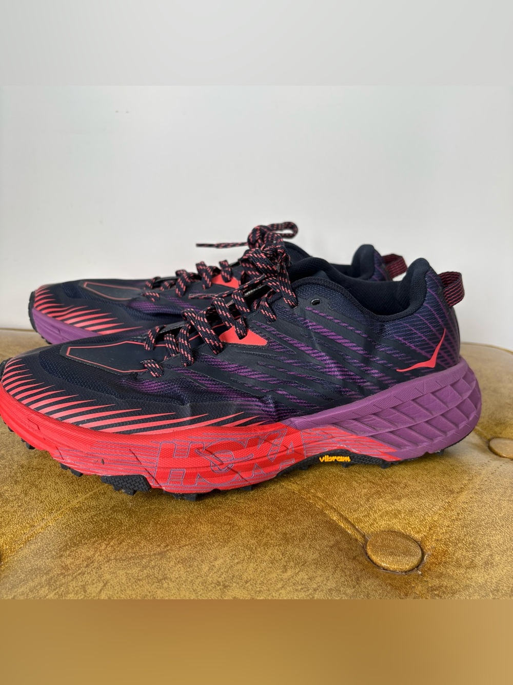 Hoka One One Speedgoat 4 Trail Running Shoes Imperial Magenta/Fiesta | Women 9